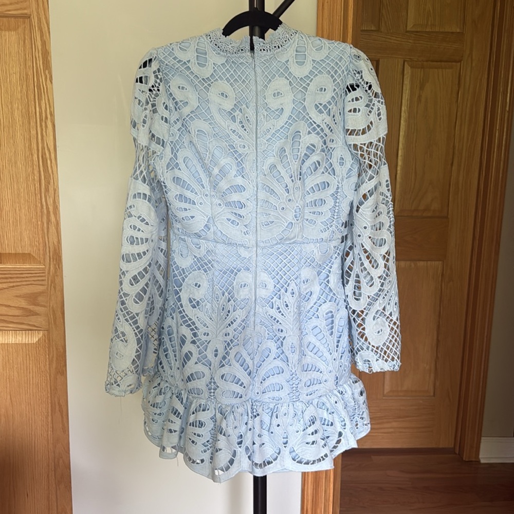 Aqua light blue lace dress - Picture 3 of 5